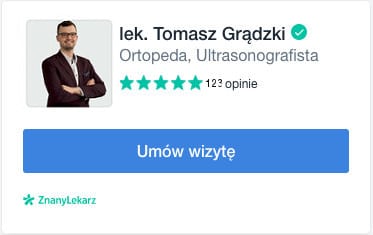 liczba opinii i przycisk do umówienia wizyty u doktora Tomasza Grądzkiego na portalu ZnanyLekarz