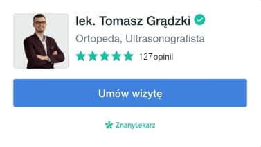 liczba opinii i przycisk do umówienia wizyty u doktora Tomasza Grądzkiego na portalu ZnanyLekarz